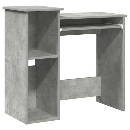 Desk with Shelves Concrete Grey 84x40x78 cm Engineered Wood