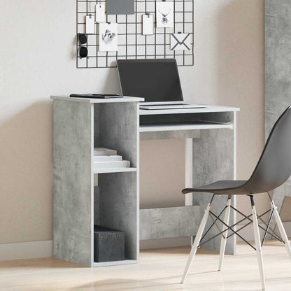 Desk with Shelves Concrete Grey 84x40x78 cm Engineered Wood