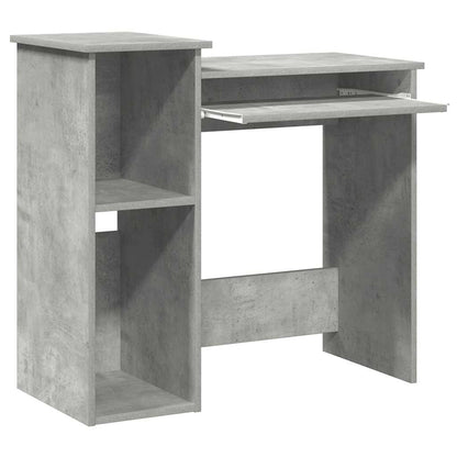 Desk with Shelves Concrete Grey 84x40x78 cm Engineered Wood