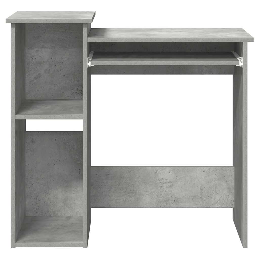 Desk with Shelves Concrete Grey 84x40x78 cm Engineered Wood