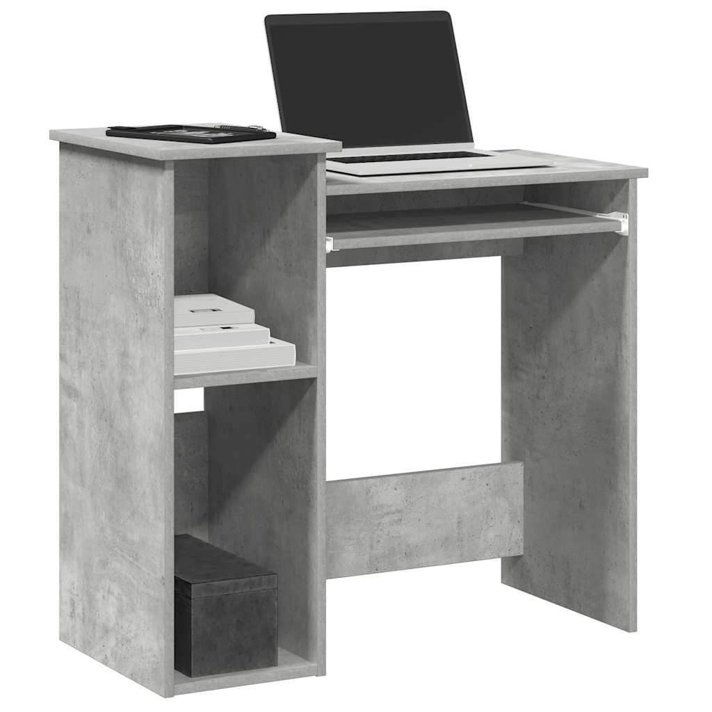 Desk with Shelves Concrete Grey 84x40x78 cm Engineered Wood