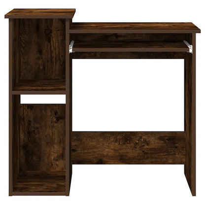 Desk with Shelves Smoked Oak 84x40x78 cm Engineered Wood