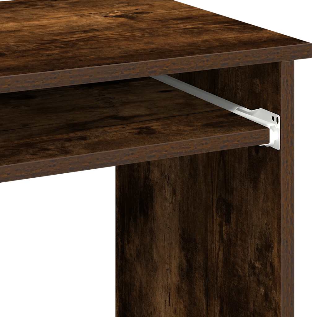 Desk with Shelves Smoked Oak 84x40x78 cm Engineered Wood