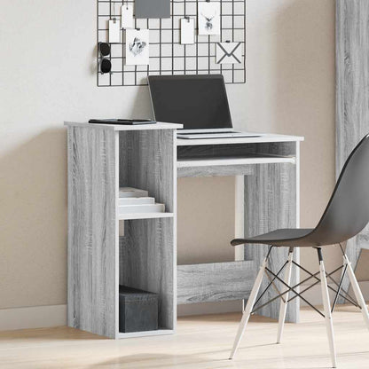 Desk with Shelves Grey Sonoma 84x40x78 cm Engineered Wood