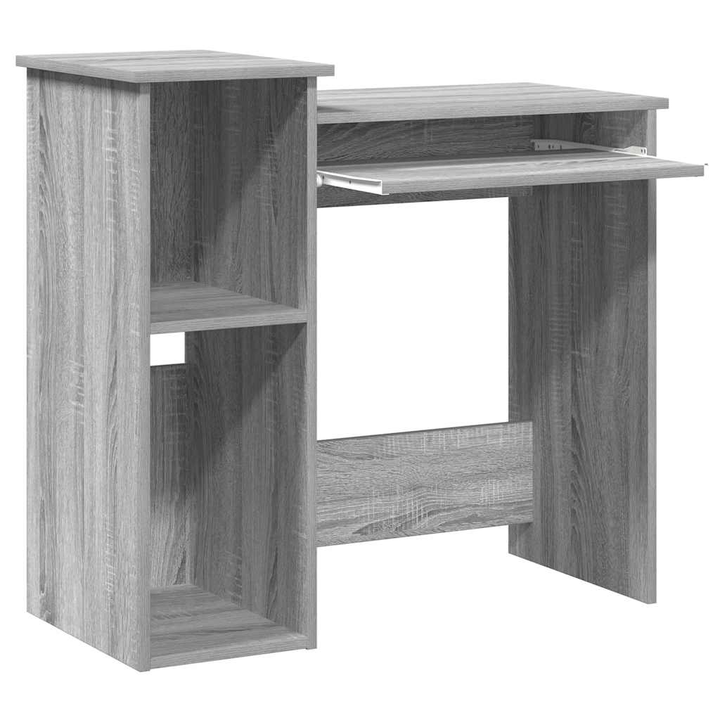 Desk with Shelves Grey Sonoma 84x40x78 cm Engineered Wood