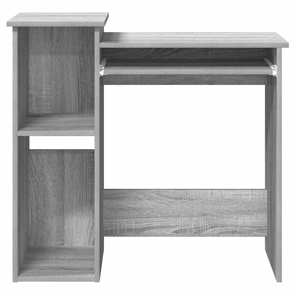 Desk with Shelves Grey Sonoma 84x40x78 cm Engineered Wood