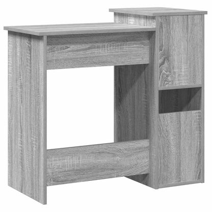 Desk with Shelves Grey Sonoma 84x40x78 cm Engineered Wood