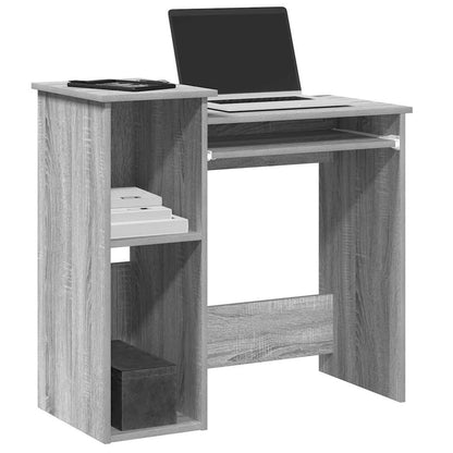 Desk with Shelves Grey Sonoma 84x40x78 cm Engineered Wood