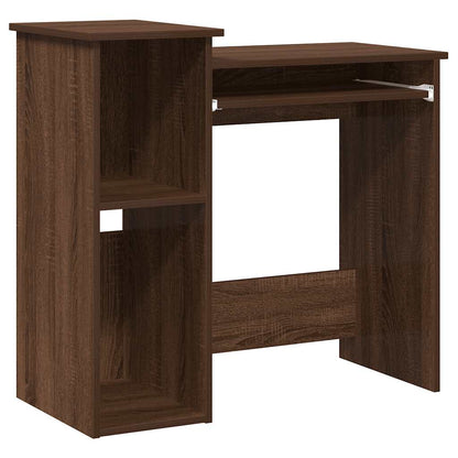 Desk with Shelves Brown Oak 84x40x78 cm Engineered Wood