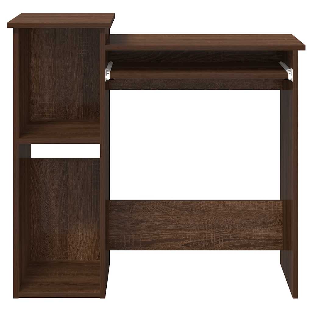 Desk with Shelves Brown Oak 84x40x78 cm Engineered Wood