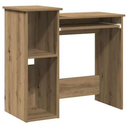 Desk with Shelves Artisan Oak 84x40x78 cm Engineered Wood