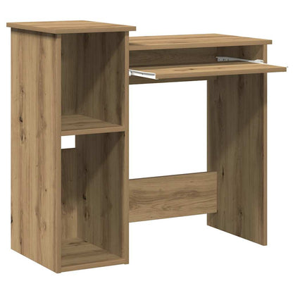 Desk with Shelves Artisan Oak 84x40x78 cm Engineered Wood