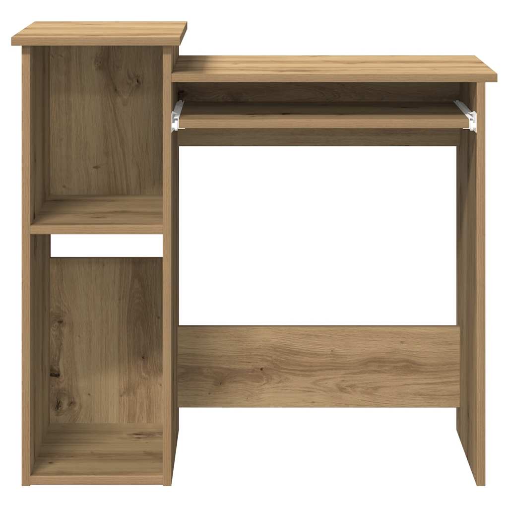 Desk with Shelves Artisan Oak 84x40x78 cm Engineered Wood