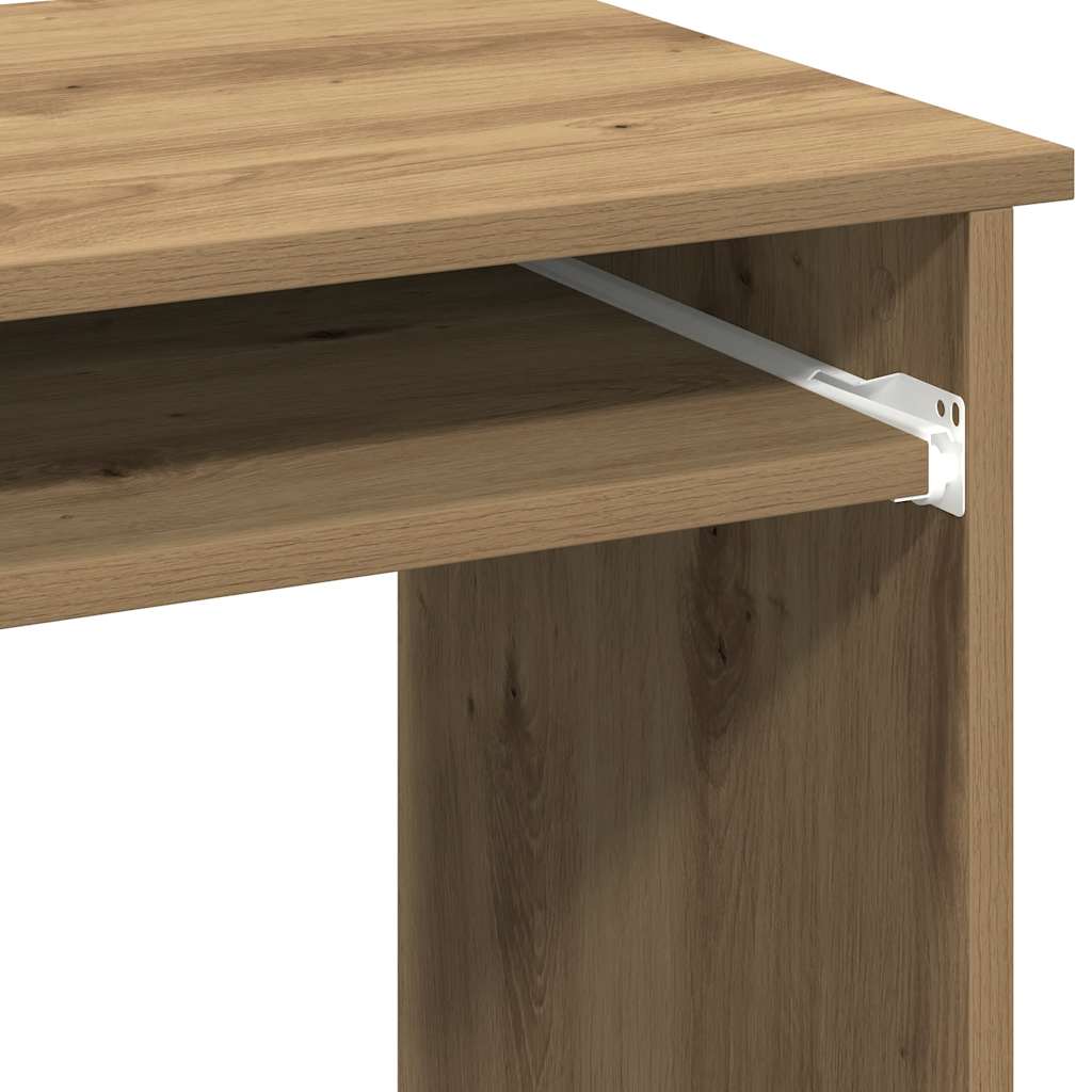 Desk with Shelves Artisan Oak 84x40x78 cm Engineered Wood