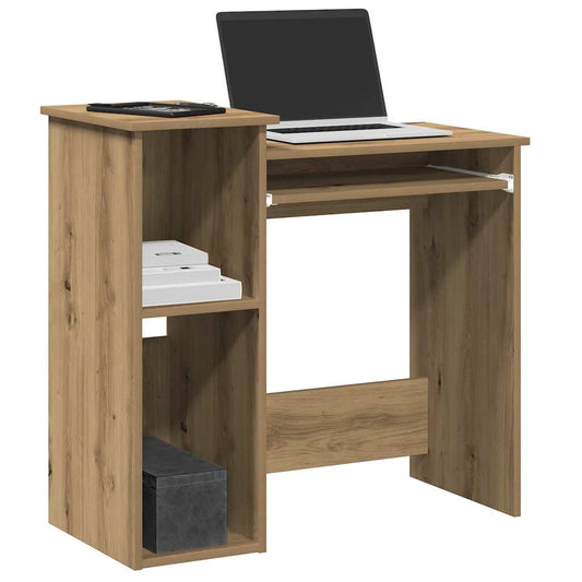 Desk with Shelves Artisan Oak 84x40x78 cm Engineered Wood