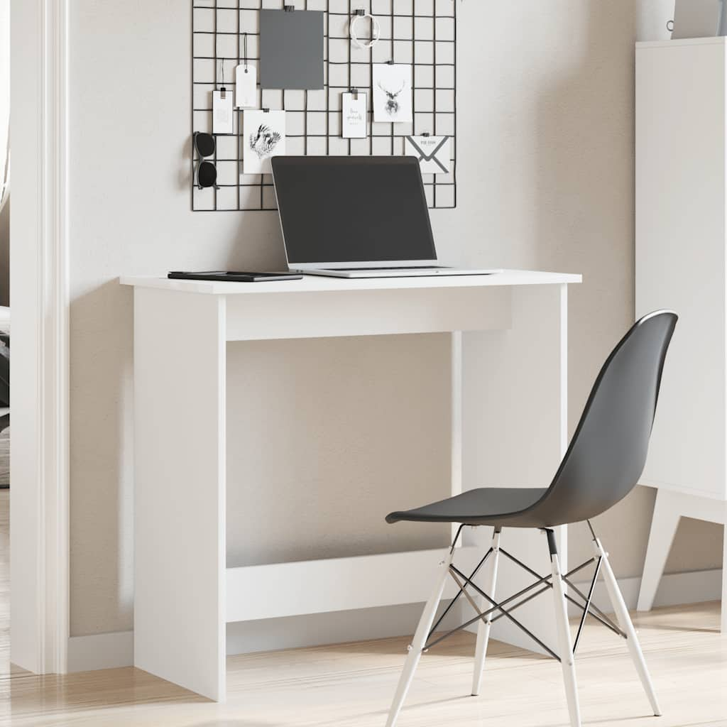 Desk White 80x40x75 cm Engineered Wood