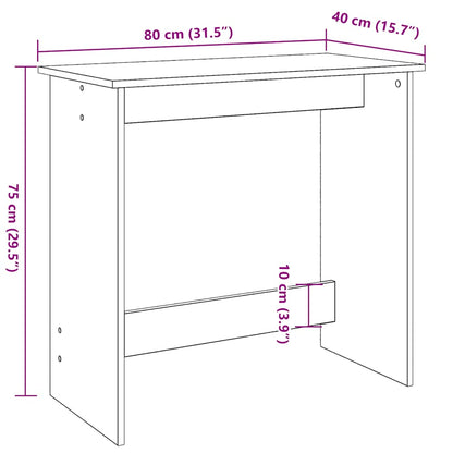 Desk Black 80x40x75 cm Engineered Wood