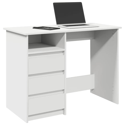 Desk White 102x50x75 cm Engineered Wood