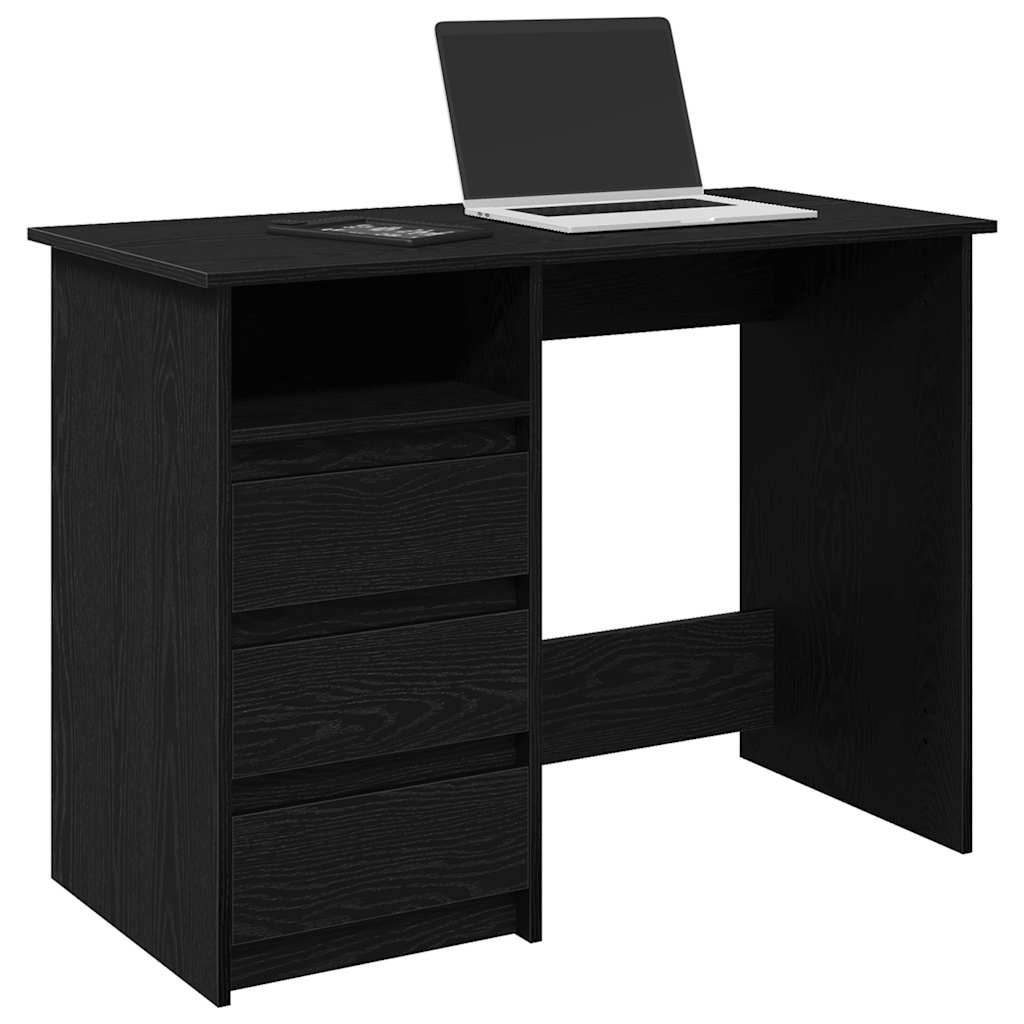 Desk Black 102x50x75 cm Engineered Wood