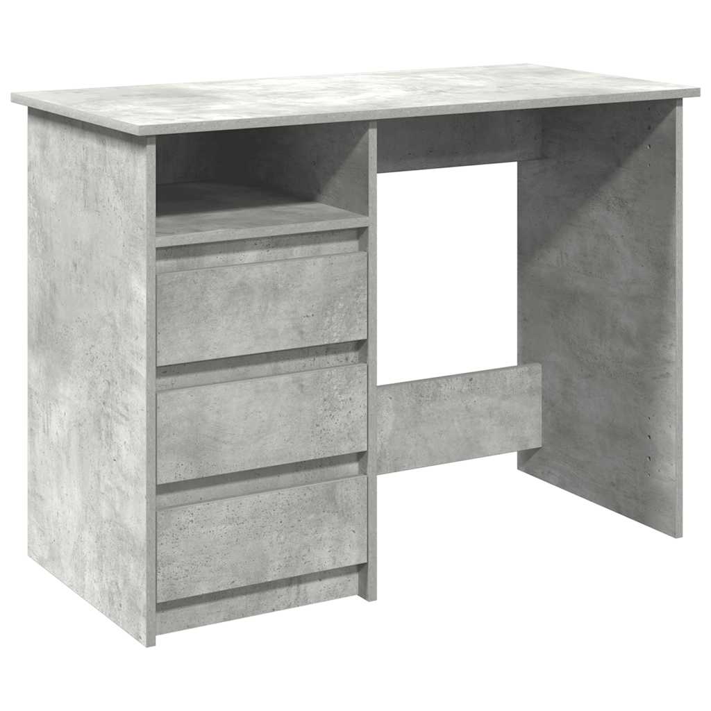 Desk Concrete Grey 102x50x75 cm Engineered Wood