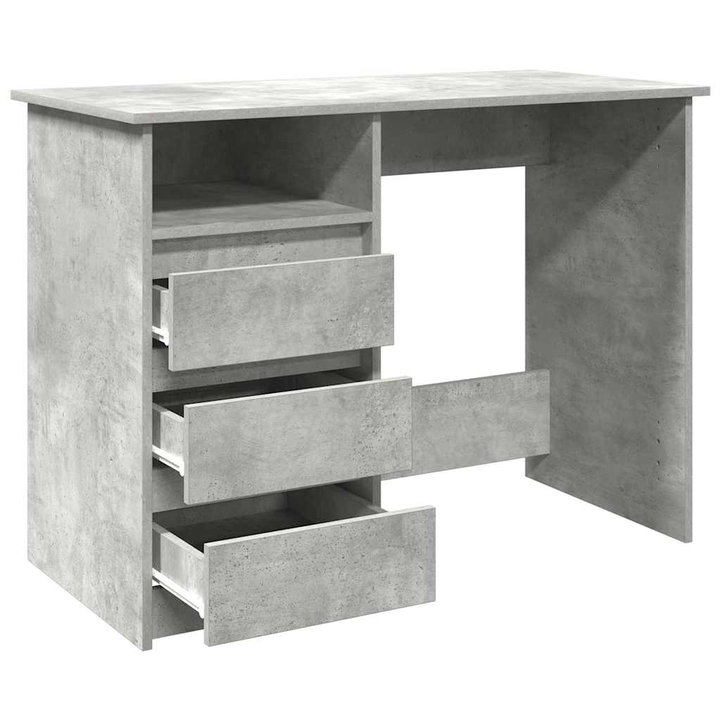 Desk Concrete Grey 102x50x75 cm Engineered Wood