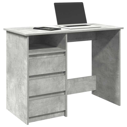 Desk Concrete Grey 102x50x75 cm Engineered Wood