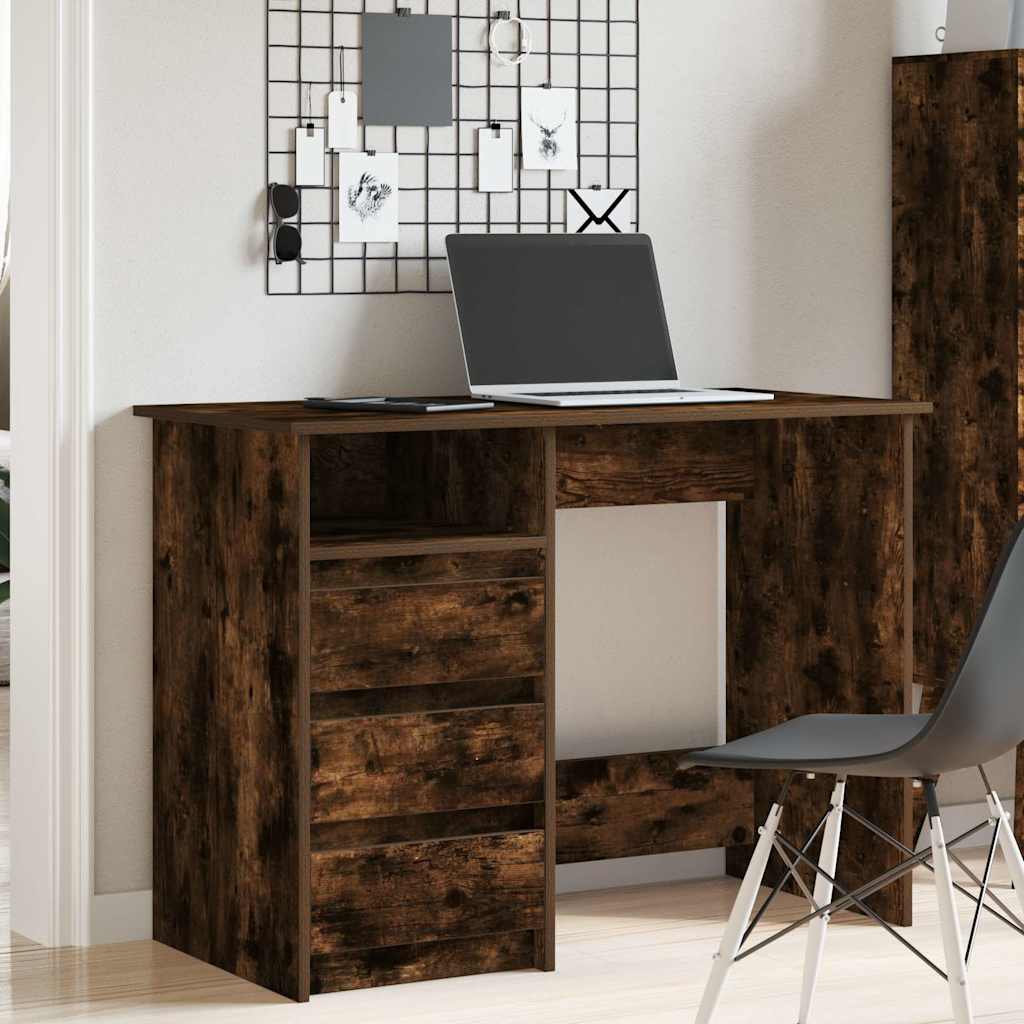 Desk Smoked Oak 102x50x75 cm Engineered Wood