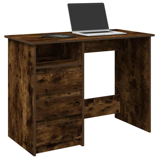 Desk Smoked Oak 102x50x75 cm Engineered Wood