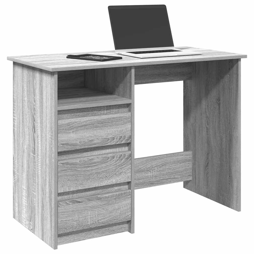 Desk Grey Sonoma 102x50x75 cm Engineered Wood