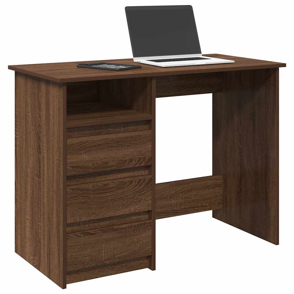 Desk Brown Oak 102x50x75 cm Engineered Wood