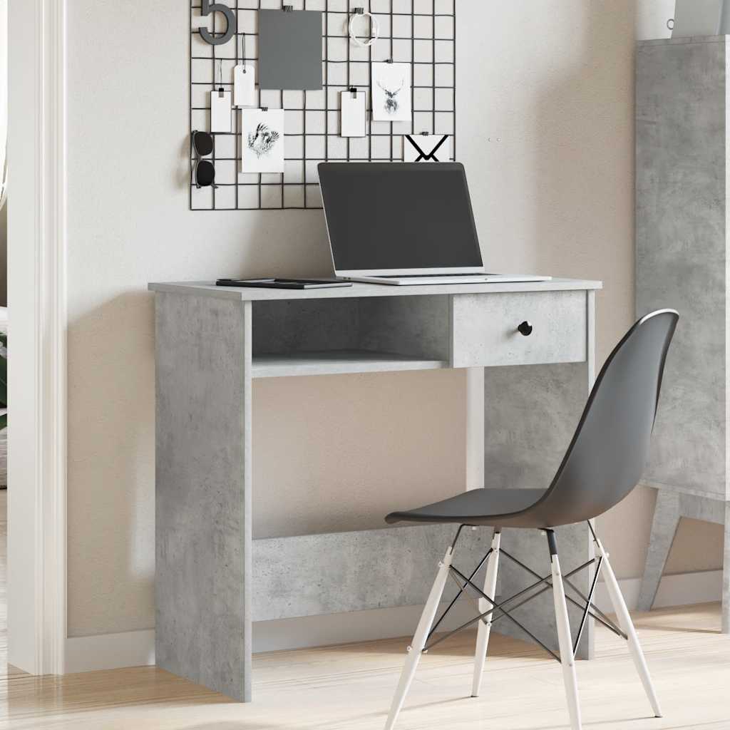 Desk Concrete Grey 80x40x75 cm Engineered Wood