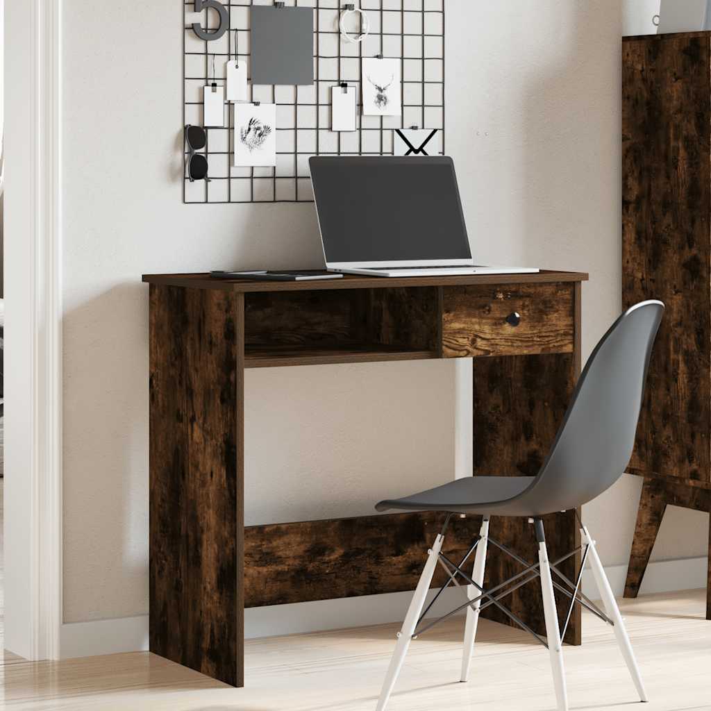 Desk Smoked Oak 80x40x75 cm Engineered Wood