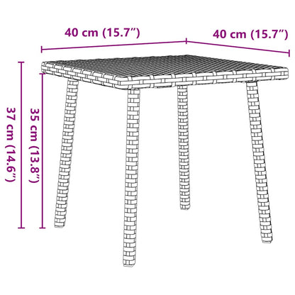 Garden Coffee Table Rectangular Grey 40x40x37 cm Poly Rattan