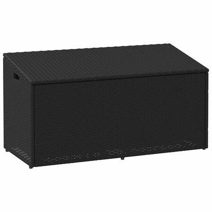 Garden Storage Box Black 110x50x58 cm Poly Rattan