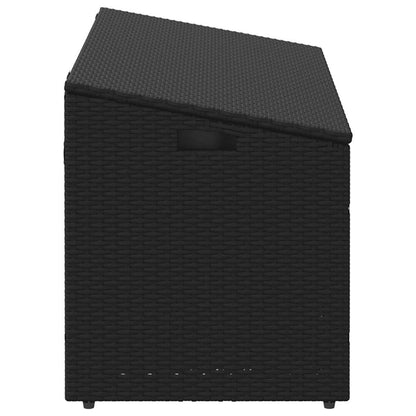 Garden Storage Box Black 110x50x58 cm Poly Rattan