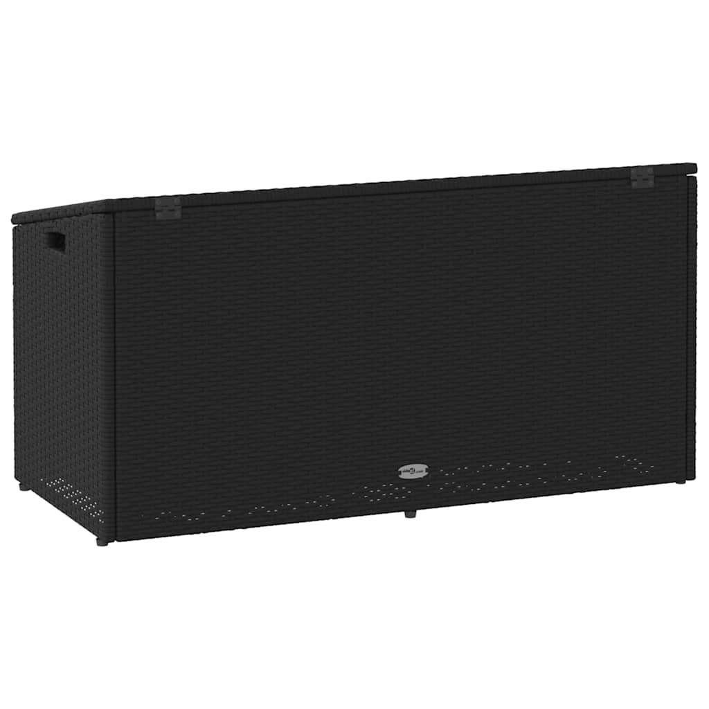 Garden Storage Box Black 110x50x58 cm Poly Rattan