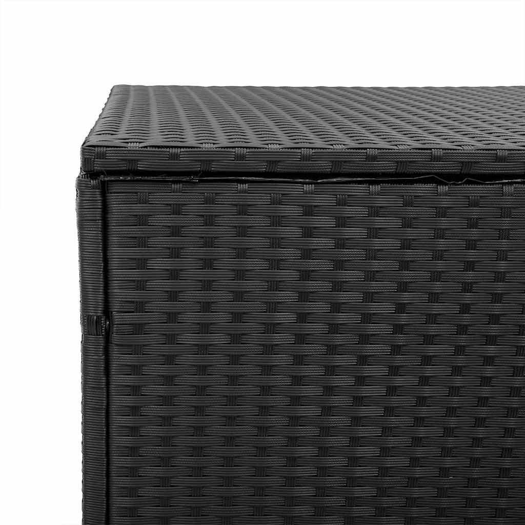 Garden Storage Box Black 110x50x58 cm Poly Rattan