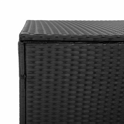 Garden Storage Box Black 110x50x58 cm Poly Rattan