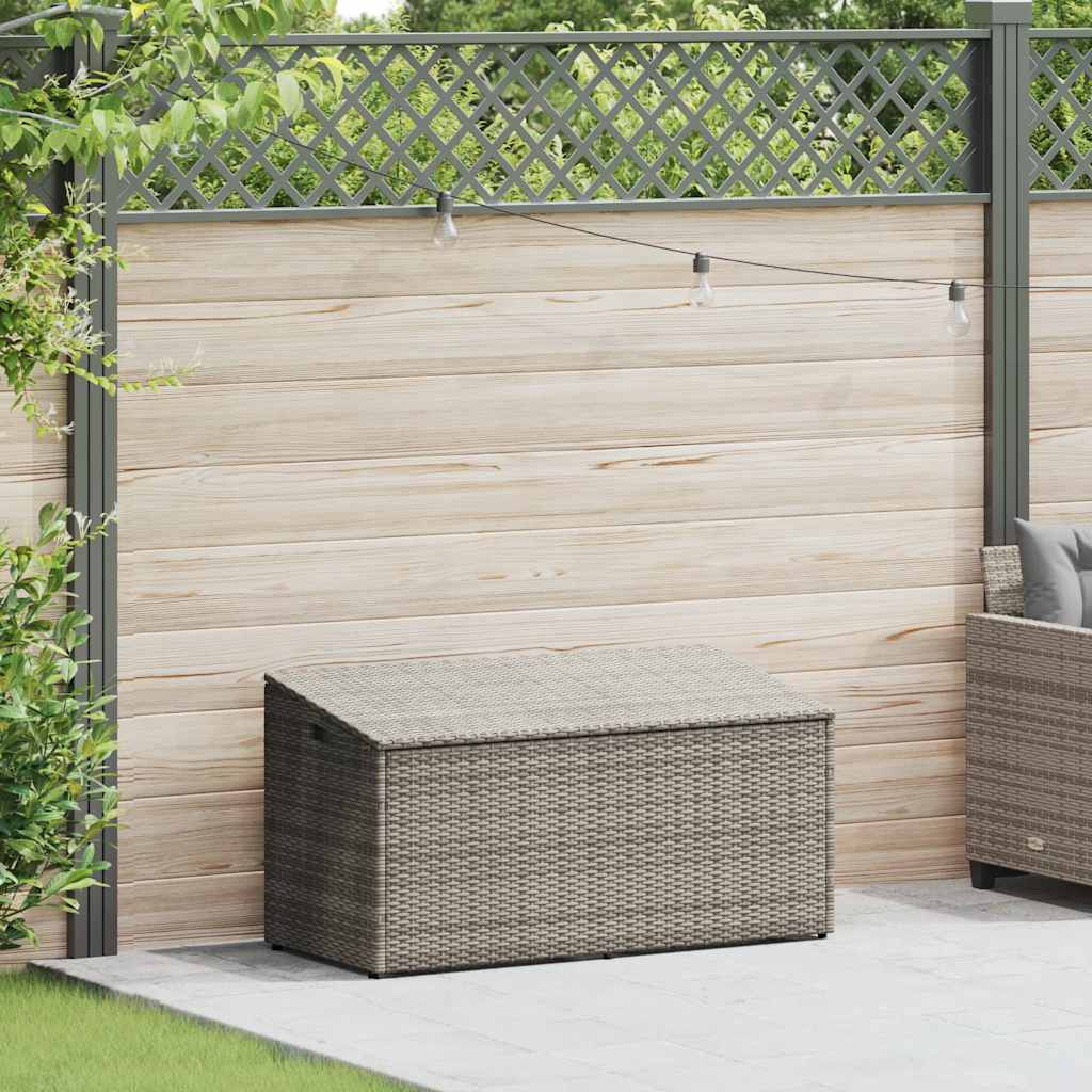 Garden Storage Box Grey 110x50x58 cm Poly Rattan