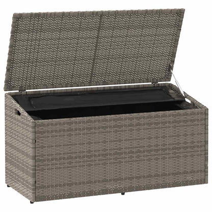 Garden Storage Box Grey 110x50x58 cm Poly Rattan