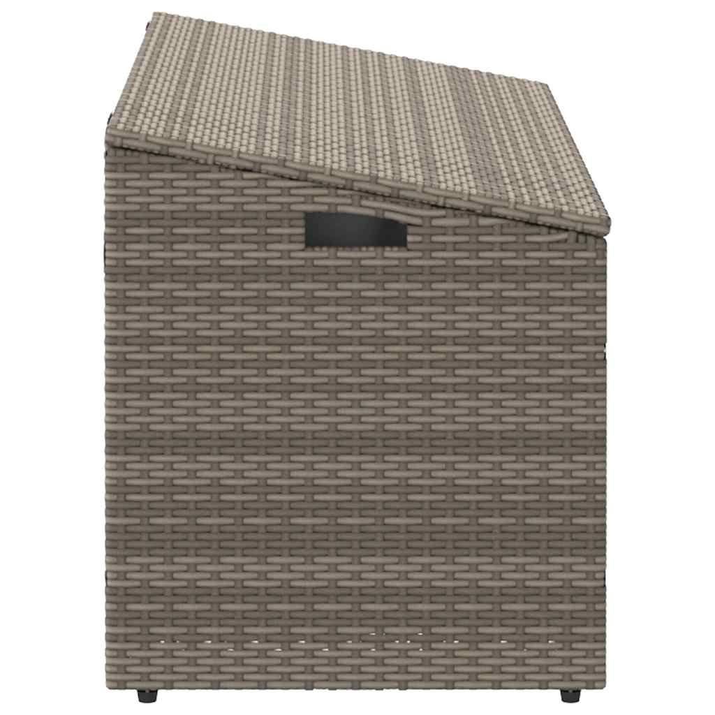 Garden Storage Box Grey 110x50x58 cm Poly Rattan