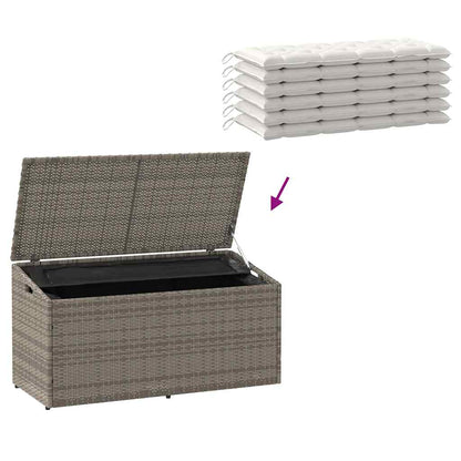 Garden Storage Box Grey 110x50x58 cm Poly Rattan