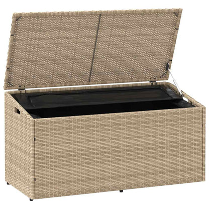 Garden Storage Box Beige 110x50x58 cm Poly Rattan