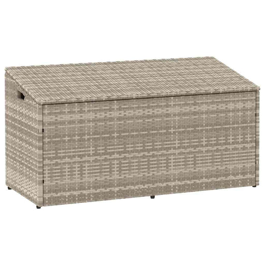 Garden Storage Box Light Grey 110x50x58 cm Poly Rattan