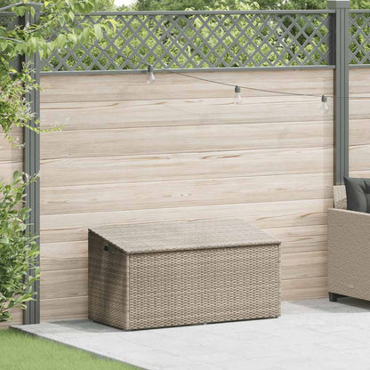 Garden Storage Box Light Grey 110x50x58 cm Poly Rattan