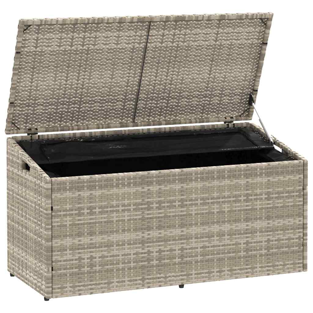 Garden Storage Box Light Grey 110x50x58 cm Poly Rattan