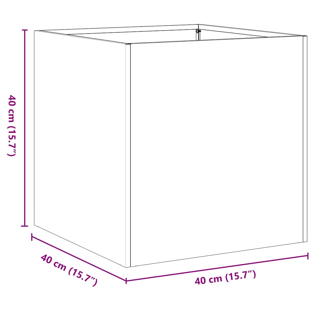 Planter Anthracite 40x40x40 cm Cold-rolled Steel