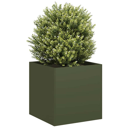 Planter Olive Green 40x40x40 cm Cold-rolled Steel