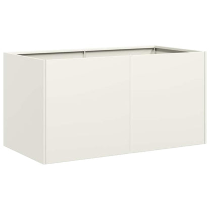 Planter White 80x40x40 cm Cold-rolled Steel