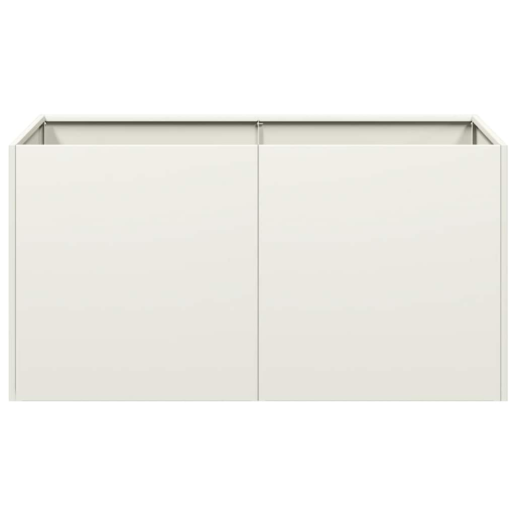 Planter White 80x40x40 cm Cold-rolled Steel